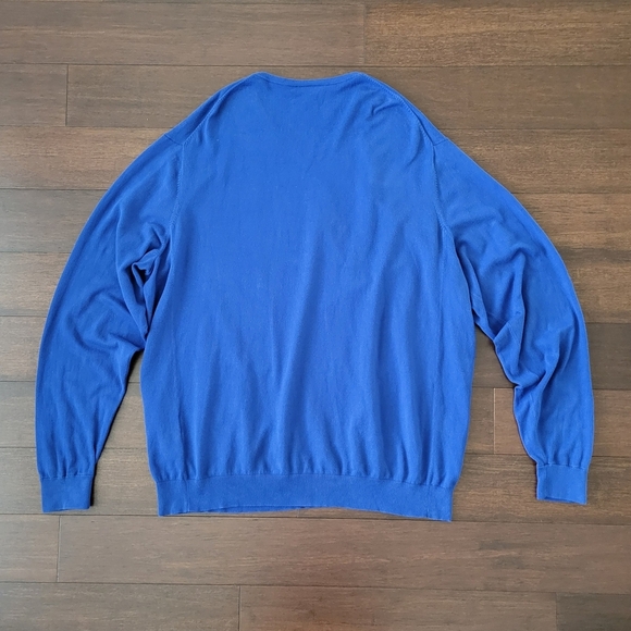 Cutter & Buck Lakemont Tri-Blend Men's Blue V-Neck Pullover Sweater Size 3X Tall - Picture 3 of 9